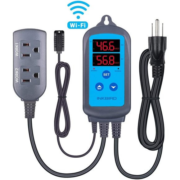 Inkbird Digital Wi-Fi Humidity Controller IHC-200 Dual Outlet Pre-Wired … - Picture 2 of 10